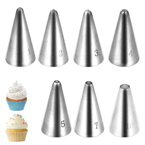 High-End 7 Pcs Small Round Piping Tips Set Powerful