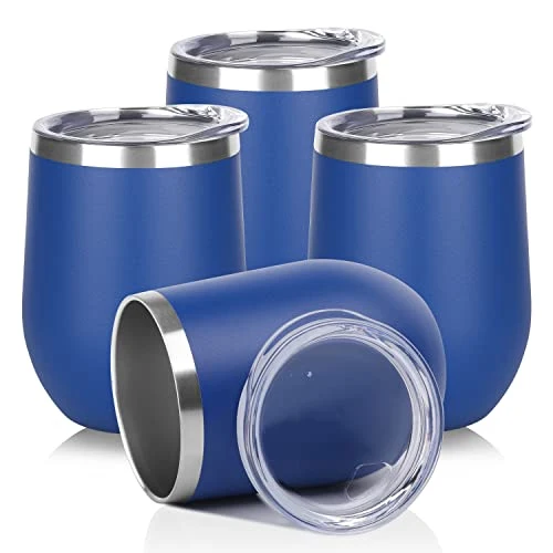 User-Friendly Stainless Steel Wine Tumbler Bulk with Lid 4 Count Innovative