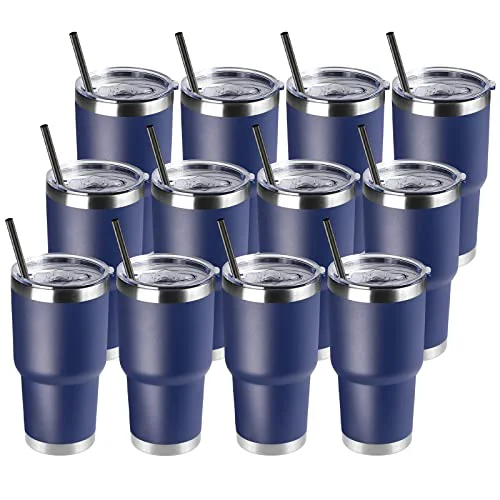 Comfortable 30 oz Tumbler with Lid and Straw 12 Count High-End