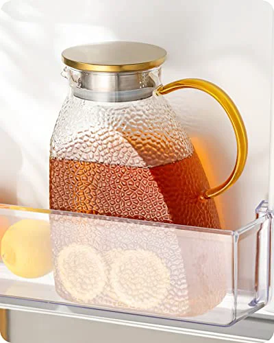 Lightweight Water Pitcher Glass Jug With Lid and Spout Fine Crafted