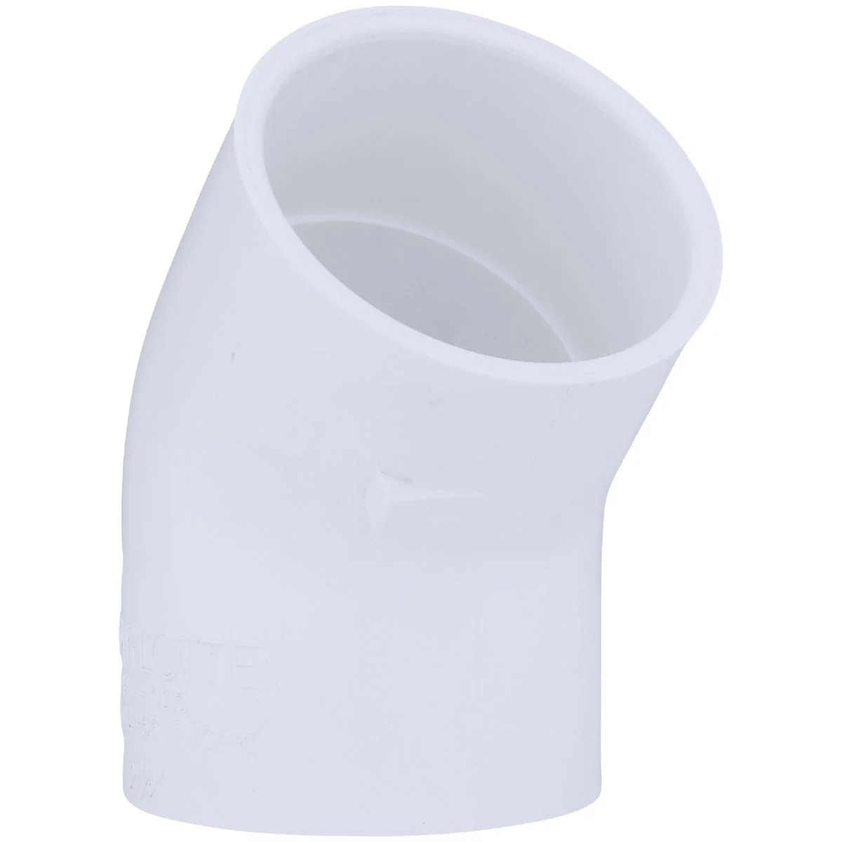 Natural Charlotte Pipe 2-1 2 In. Slip x Slip Schedule 40 45 Deg. PVC Elbow 1 8 Bend Original