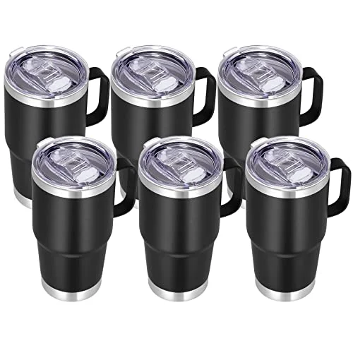 Breathable 20 oz Tumbler Bulk with Handle Lid and Straw 6 Count Optimized