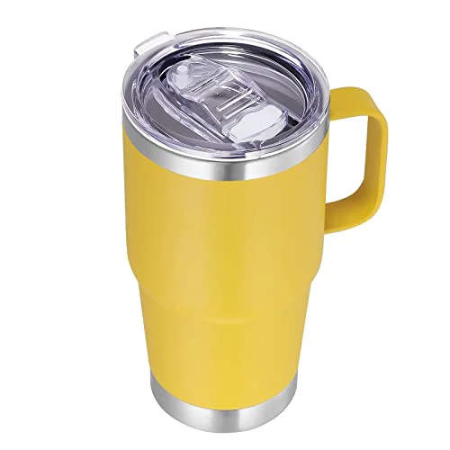 Flexible 20 oz Tumbler with Handle Insulated Travel Coffee Mug Secure