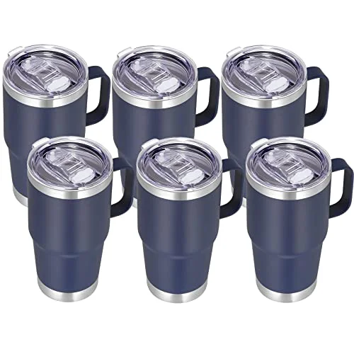Lightweight 20 oz Tumbler Bulk with Handle Lid and Straw 6 Count Reliable