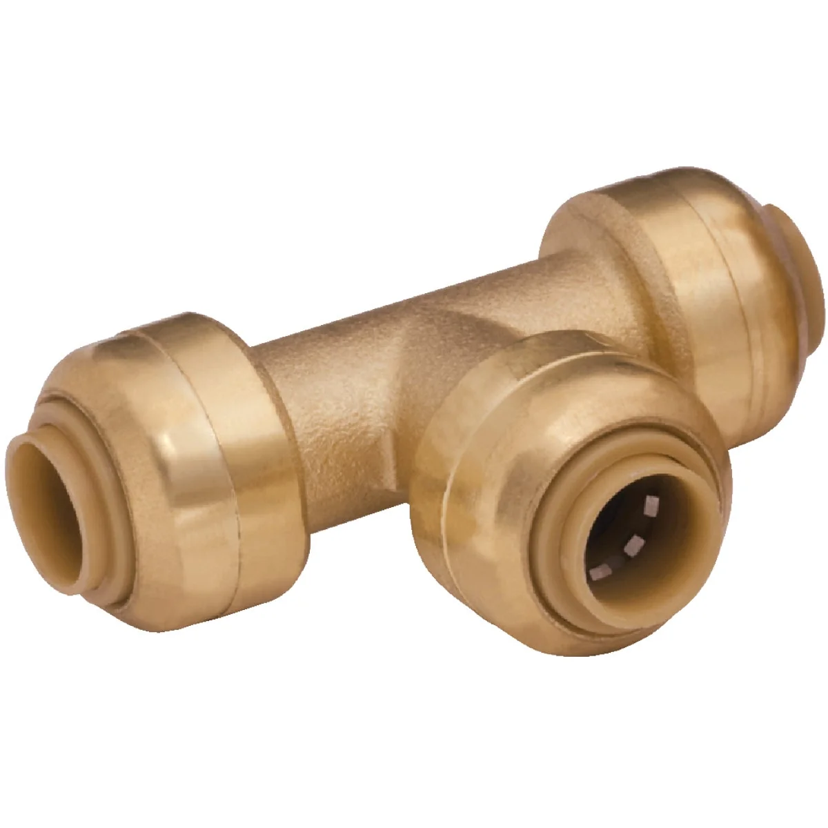 Durable SharkBite 1 4 In. x 1 4 In. x 1 4 In. 3 8 In. OD Brass Push-to-Connect Tee Smooth