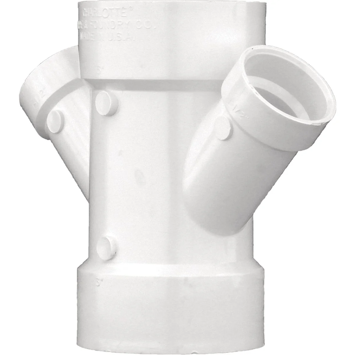 Convenient Charlotte Pipe 3 In. x 1-1 2 In. Schedule 40 DWV PVC Reducing Double Wye First-Class