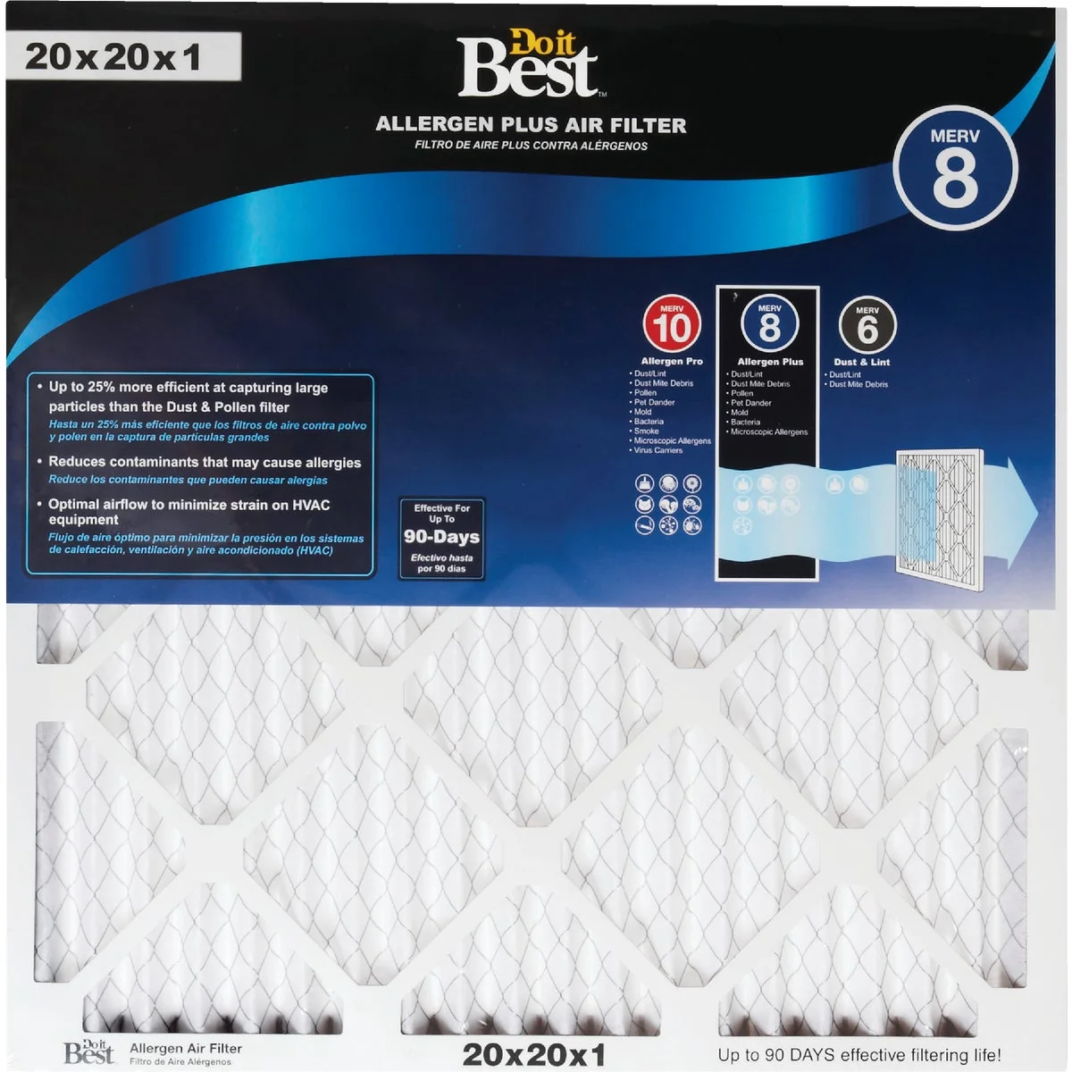 Reusable Do it 20 In. x 20 In. x 1 In. Allergen Plus MERV 8 Furnace Filter Responsible
