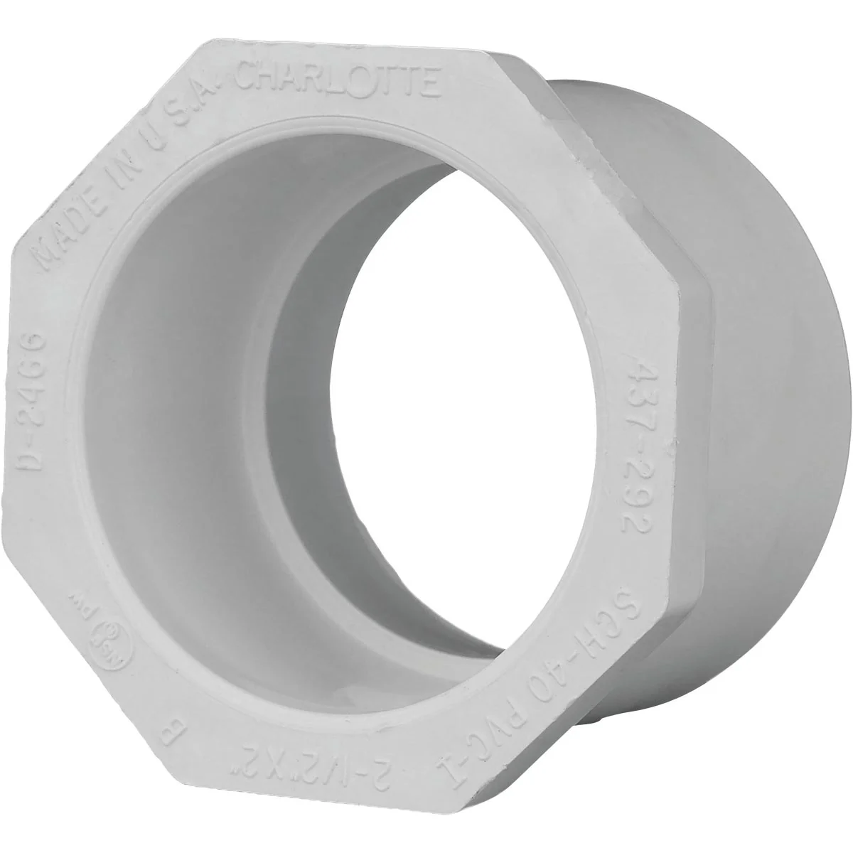 Safe Charlotte Pipe 2-1 2 In. SPG x 2 In. Slip Schedule 40 PVC Bushing Breathable
