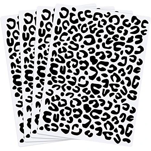 Reusable 4 Pieces Leopard Cheetah Print Paint Stencil 4 Count High-Performance