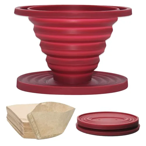 Enhanced Collapsible Pour Over Coffee Dripper Set 2 Count Environmentally Friendly