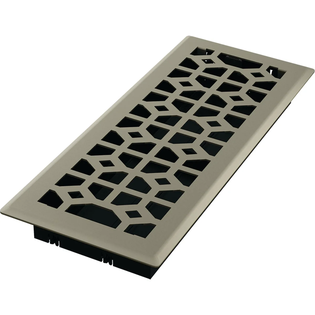Recyclable Imperial Templar 4 In. x 12 In. Satin Nickel Steel Floor Register Prestigious