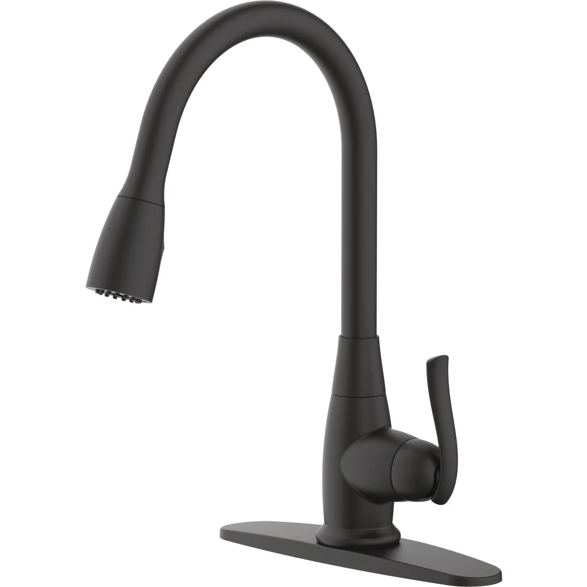 Excellent Home Impressions Single Handle Metal Lever Pull-Down Kitchen Faucet Matte Black Fashionable