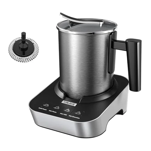 Professional 4-in-1 Electric Milk Frother and Steamer with Auto Shut-Off Clean