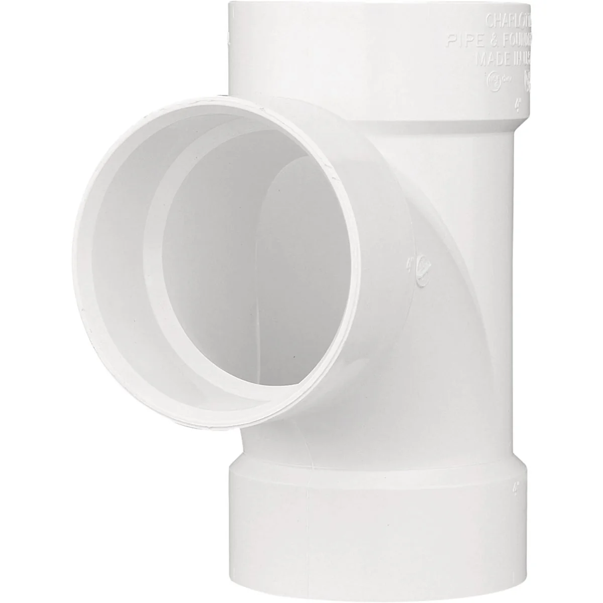Lightweight Charlotte Pipe 6 In. Schedule 40 Sanitary PVC Tee Casual