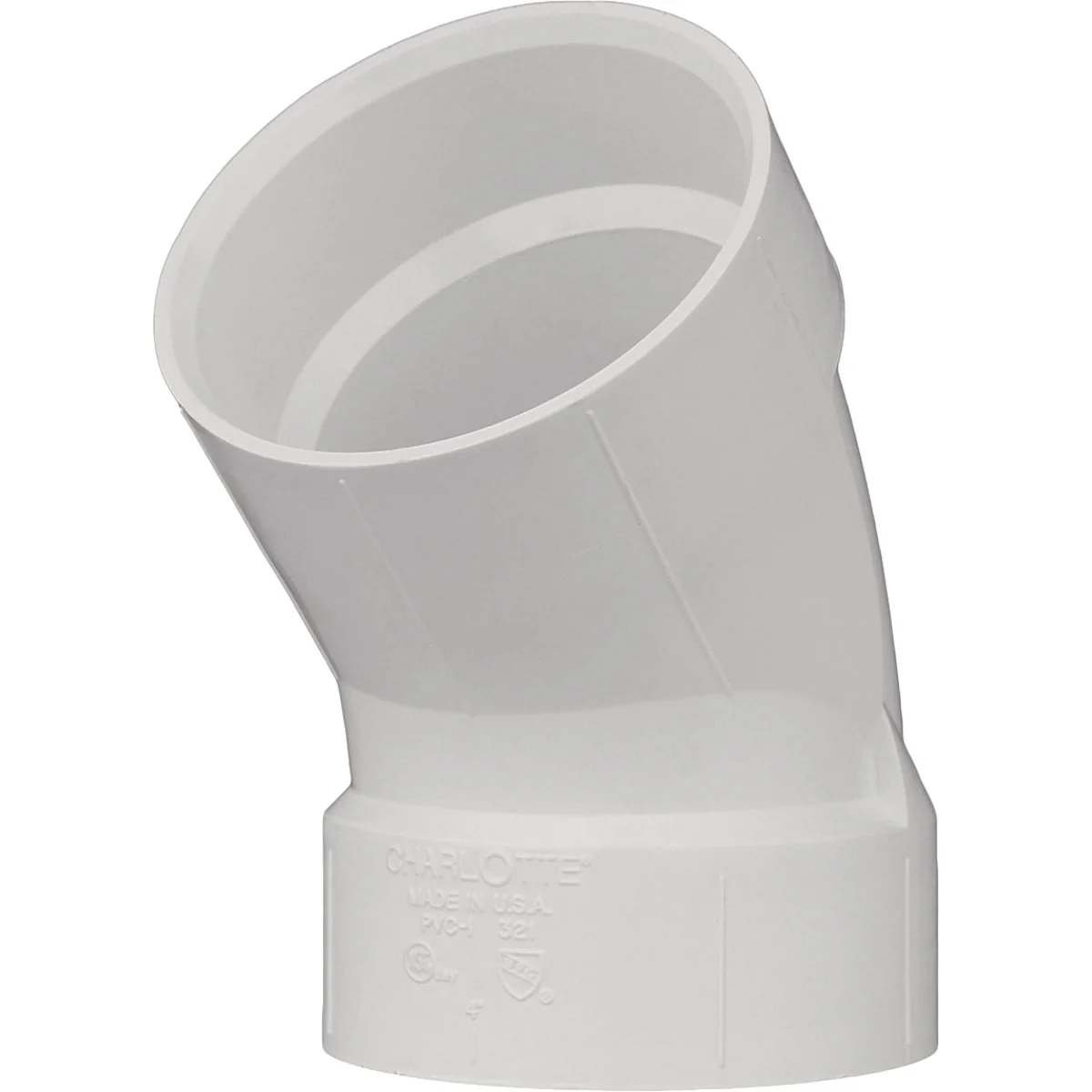 Contemporary Charlotte Pipe 6 In. Schedule 40 45 Deg. Short Radius DWV PVC Elbow 1 8 Bend Premium