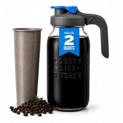 Soft 64oz Cold Brew Coffee Maker with Leak Proof Lid Authentic