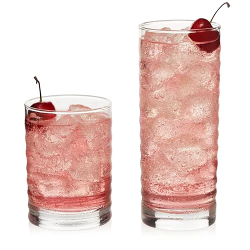 Elegant Pueblo Tumblers and Rocks Glass Cups Set 16 Count High-End
