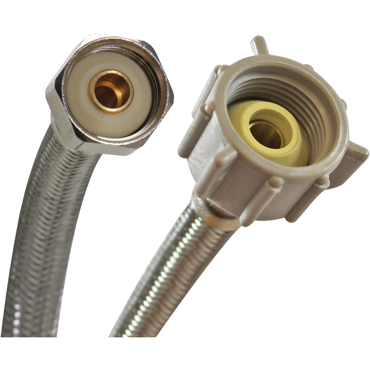 Smooth Fluidmaster Universal 3 8 In. or 7 16 In. or 1 2 In. MC x 7 8 In. FBC x 9 In. L Braided Stainless Steel Toilet Connector Authentic