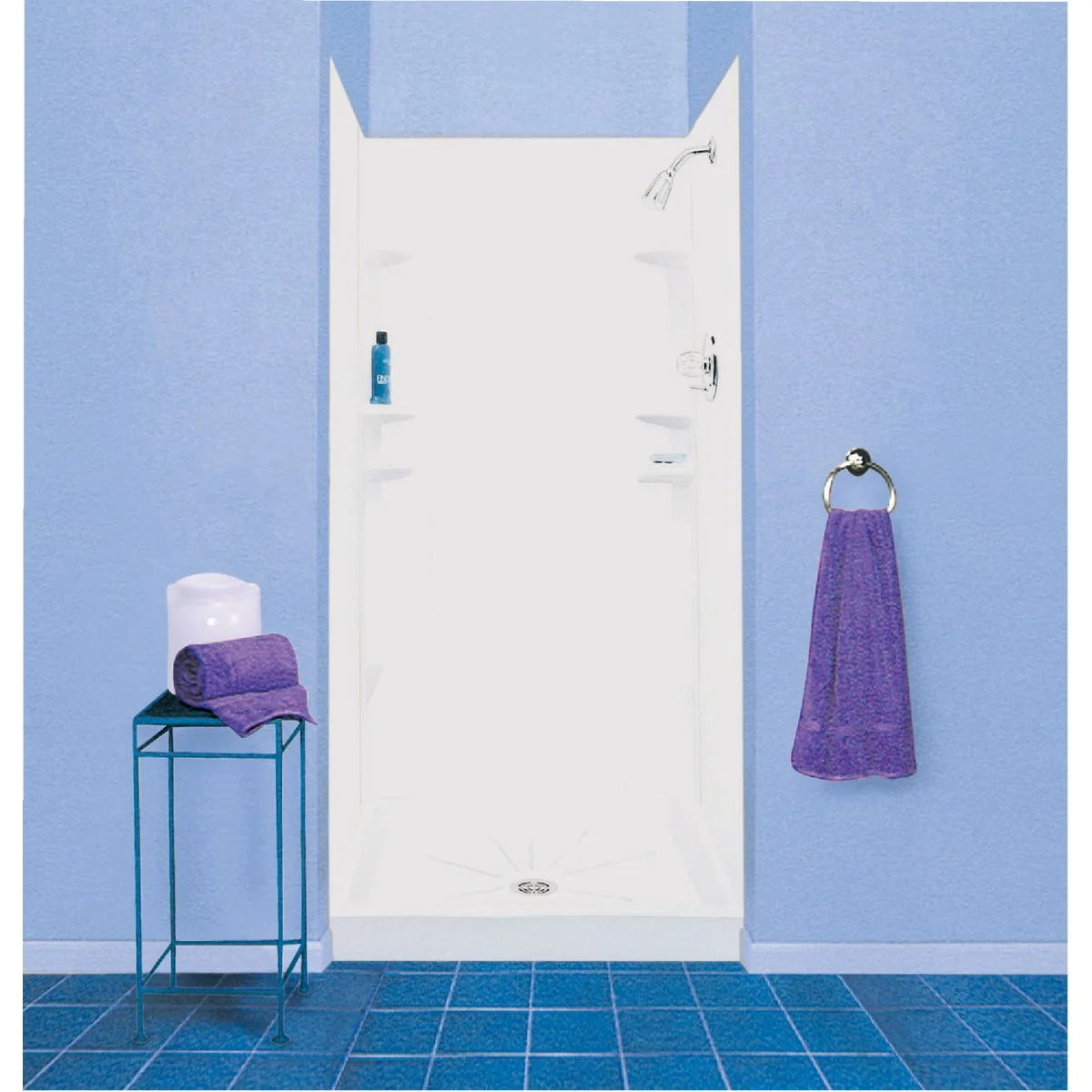 Organic Mustee Durawall Model 247 5-Piece 48 In. W x 42 In. D Shower Wall Set in White Verified