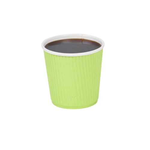 Comfortable Ripple Wall Coffee Cups 500 Count 4 Ounce Insulated Eco Green Paper Cups Powerful