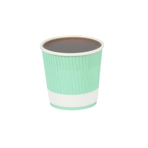 Trusted Ripple Wall Coffee Cups 500 Count 4 Ounce Insulated Light Green Paper Cups Reusable