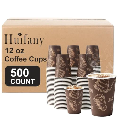 Detailed 12 oz 500 Pack Disposable Coffee Cups 500 Count Certified
