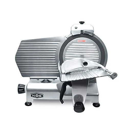 Safe KWS Commercial 420W Electric Meat Slicer 12 Frozen Meat Deli Slicer Restaurant and Home Use Stainless Steel Blade coated with Teflon ETL First-Class