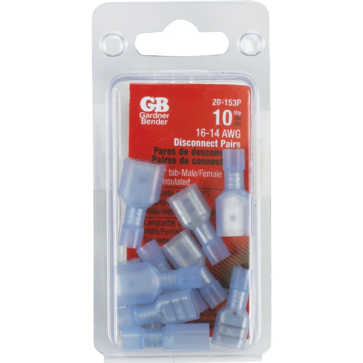 Premium Gardner Bender 16 to 14 AWG Male Female Blue Fully-Insulated Disconnect Pair 10-Pack Effective
