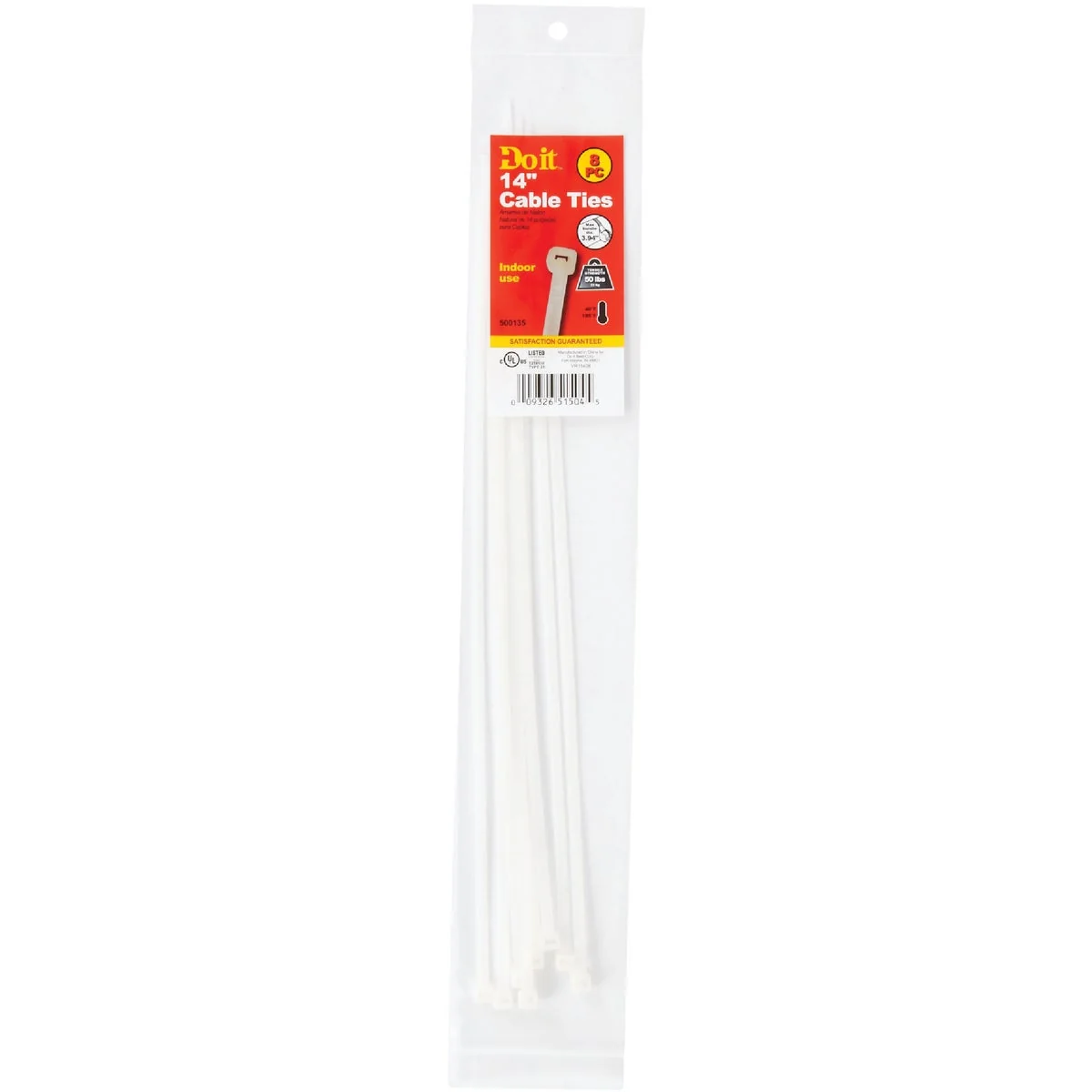 Comfortable Do it 14 In. x 0.189 In. Natural Color Molded Nylon Cable Tie 8-Pack Sustainable