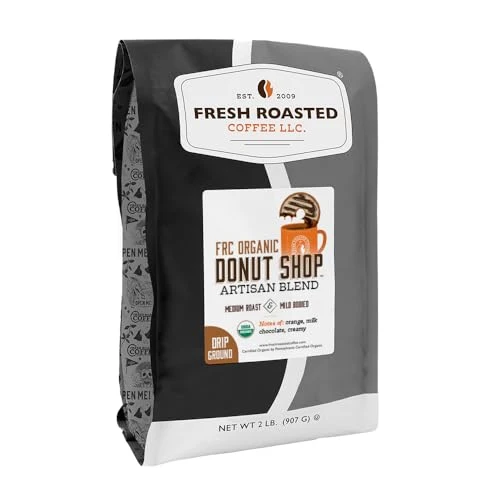 Unique Organic Donut Shop Drip Ground Coffee 32 Ounce Top-Quality