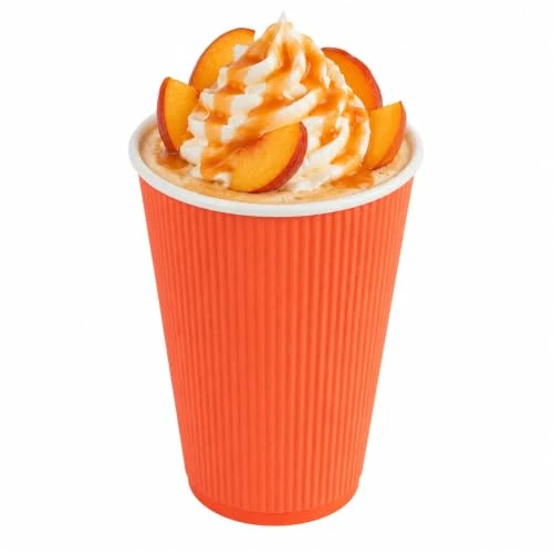 Contemporary Ripple Wall Coffee Cups 500 Count 16 Ounce Insulated Tangerine Orange Paper Cups Easy-to-Use