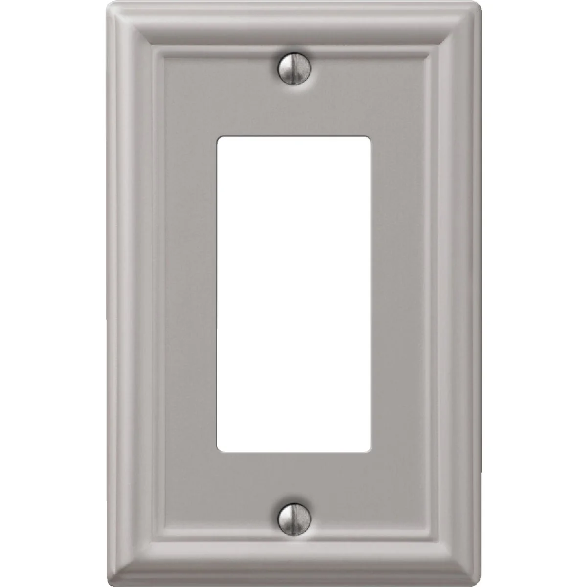 Natural Amerelle Chelsea 1-Gang Stamped Steel Rocker Decorator Wall Plate Brushed Nickel Fine