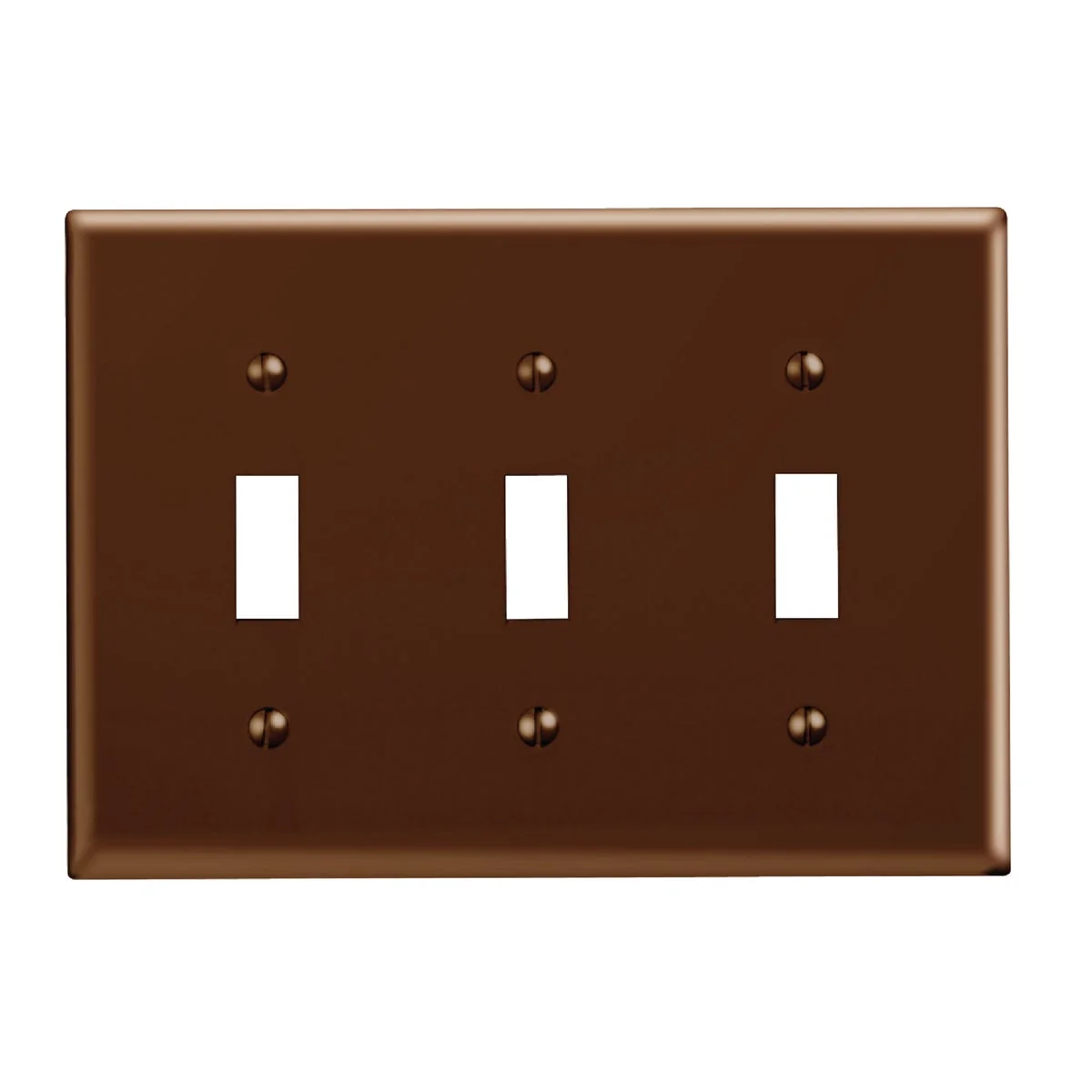 Enhanced Leviton 3-Gang Plastic Toggle Switch Wall Plate Brown Prestigious