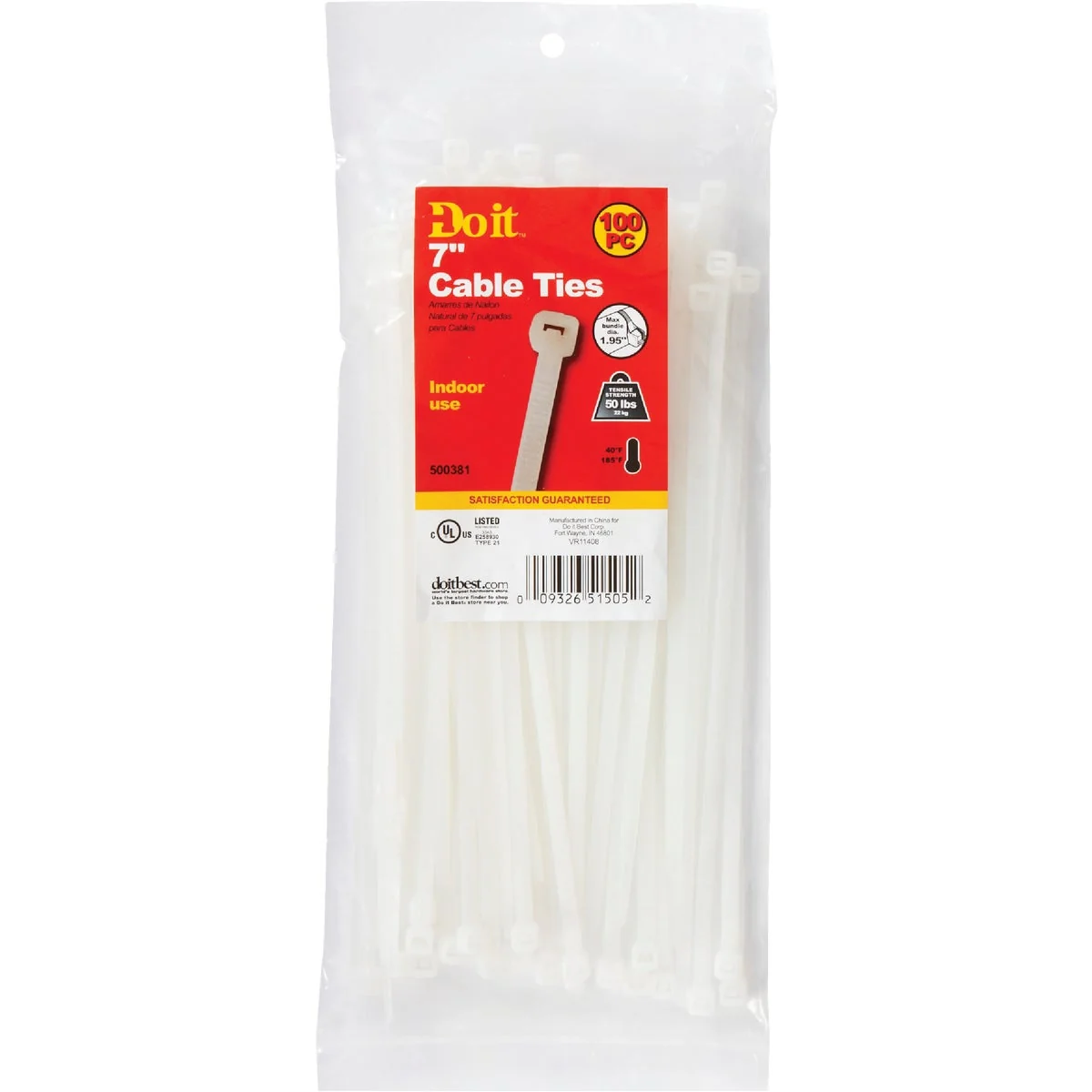 Long-Lasting Do it 7 In. x 0.189 In. Natural Color Molded Nylon Cable Tie 100-Pack Outstanding