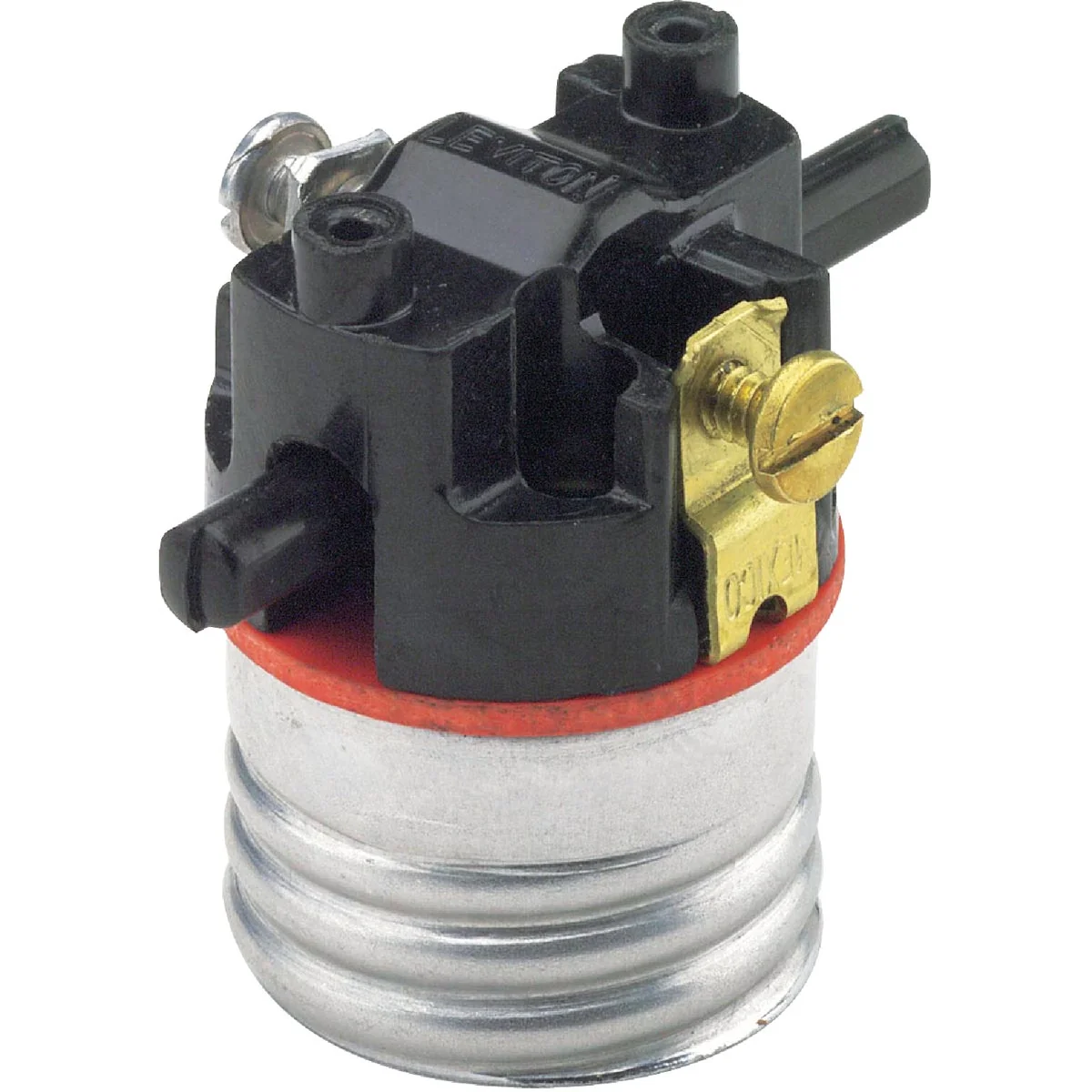 Carefully Designed Leviton Push-Through Medium Base Black Interior Lamp Socket Natural