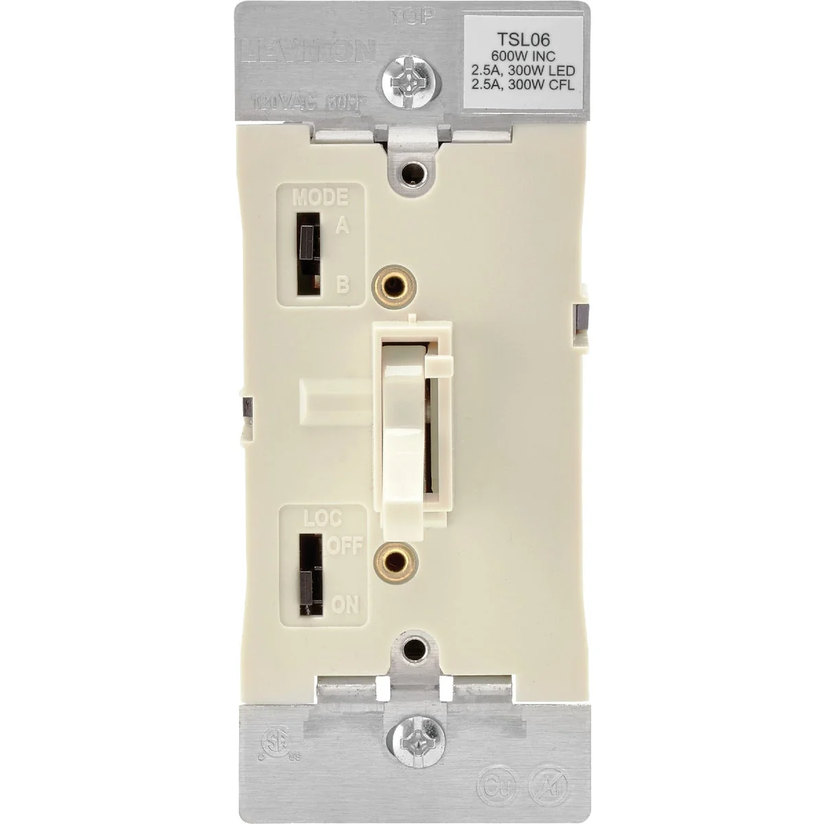 Minimalist Leviton Incandescent Halogen LED CFL Light Almond Slide Dimmer Switch First-Class