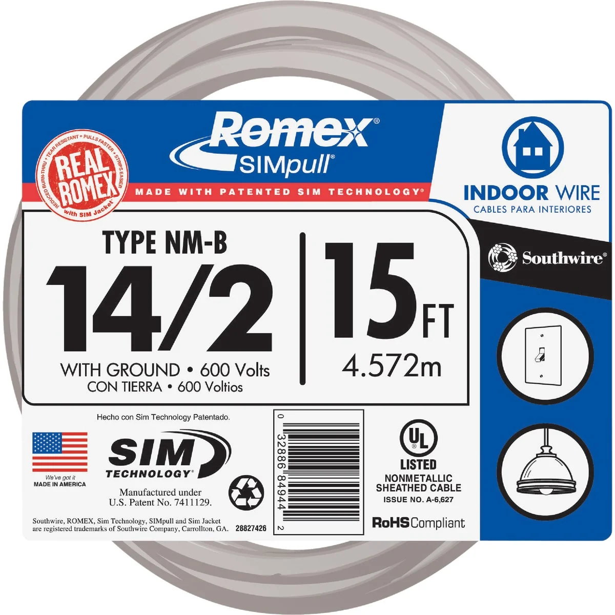 Relaxed Romex 15 Ft. 14-2 Solid White NMW G Electrical Wire Quality
