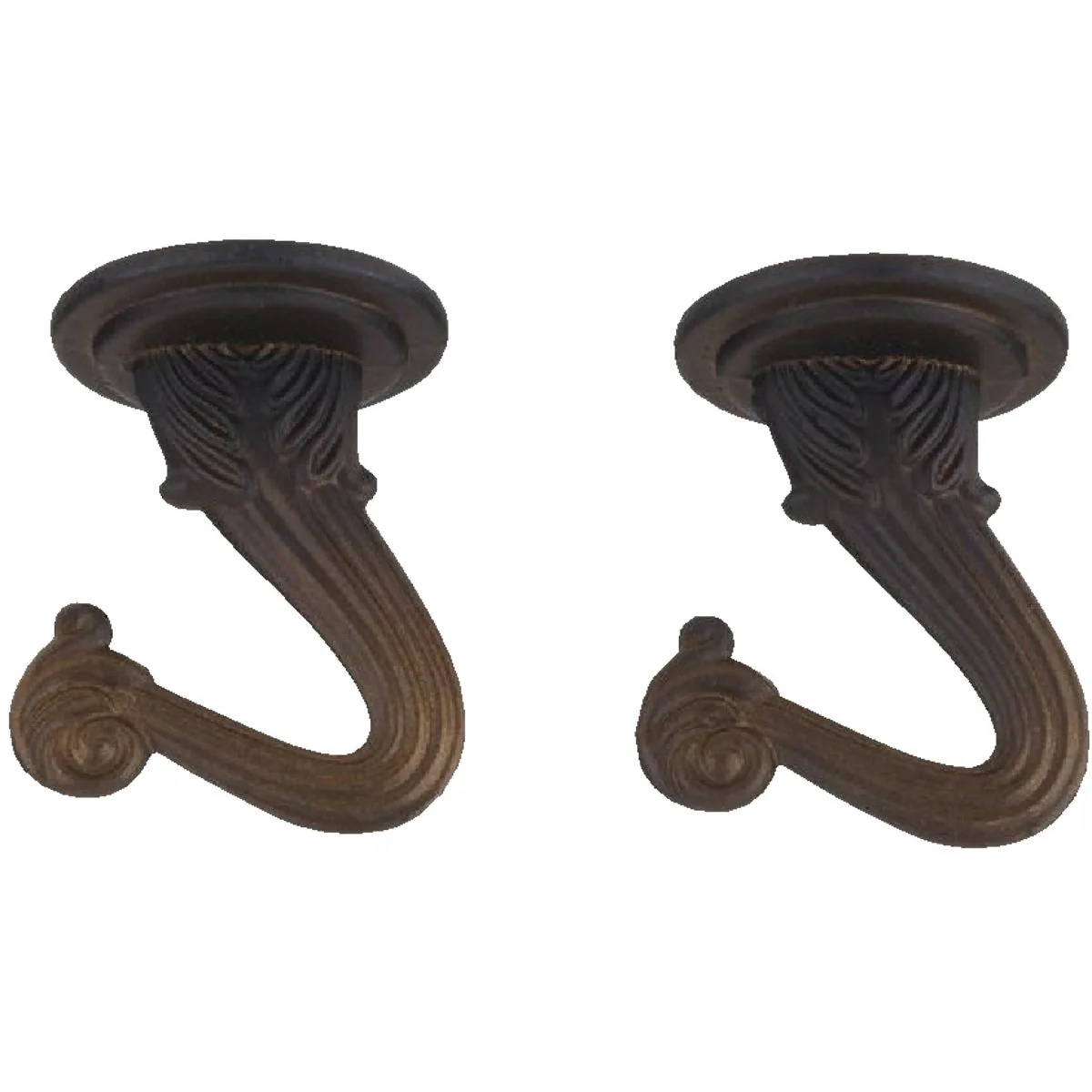 Pure Westinghouse 1-1 2 In. Oil Rubbed Bronze Steel Swag Hook 2-Pack Relaxed
