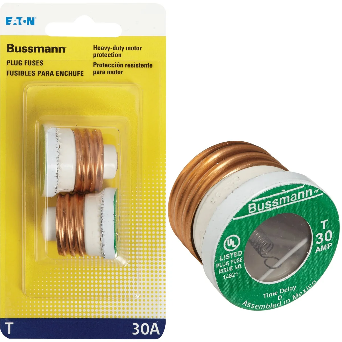 Consistent Bussmann 30A T Time-Delay Plug Fuse 2-Pack Artisan