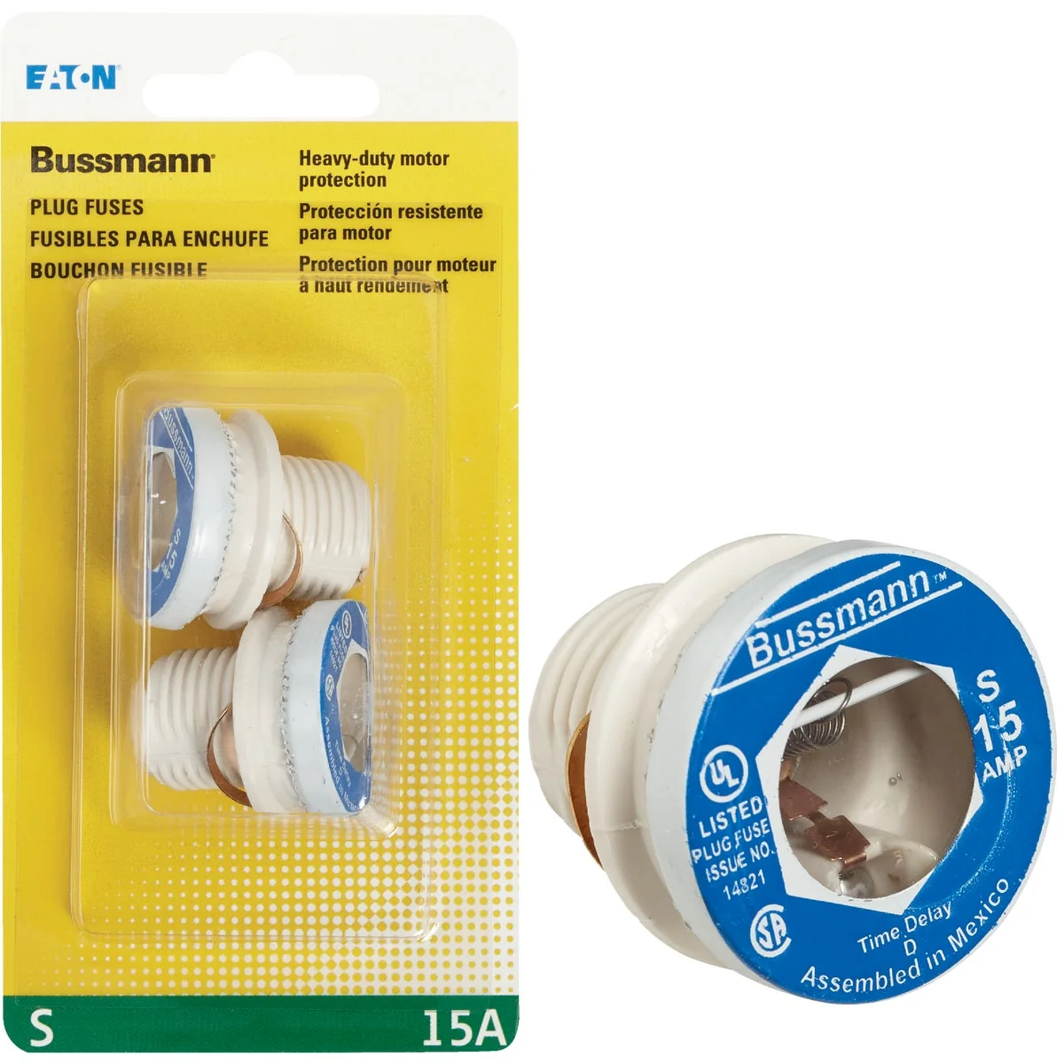 Innovative Bussmann 15A S Time-Delay Plug Fuse 2-Pack Detailed