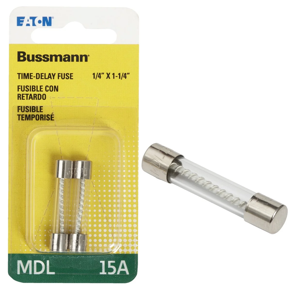 Fine Crafted Bussmann 15A MDL Glass Tube Electronic Fuse 2-Pack Easy-to-Use