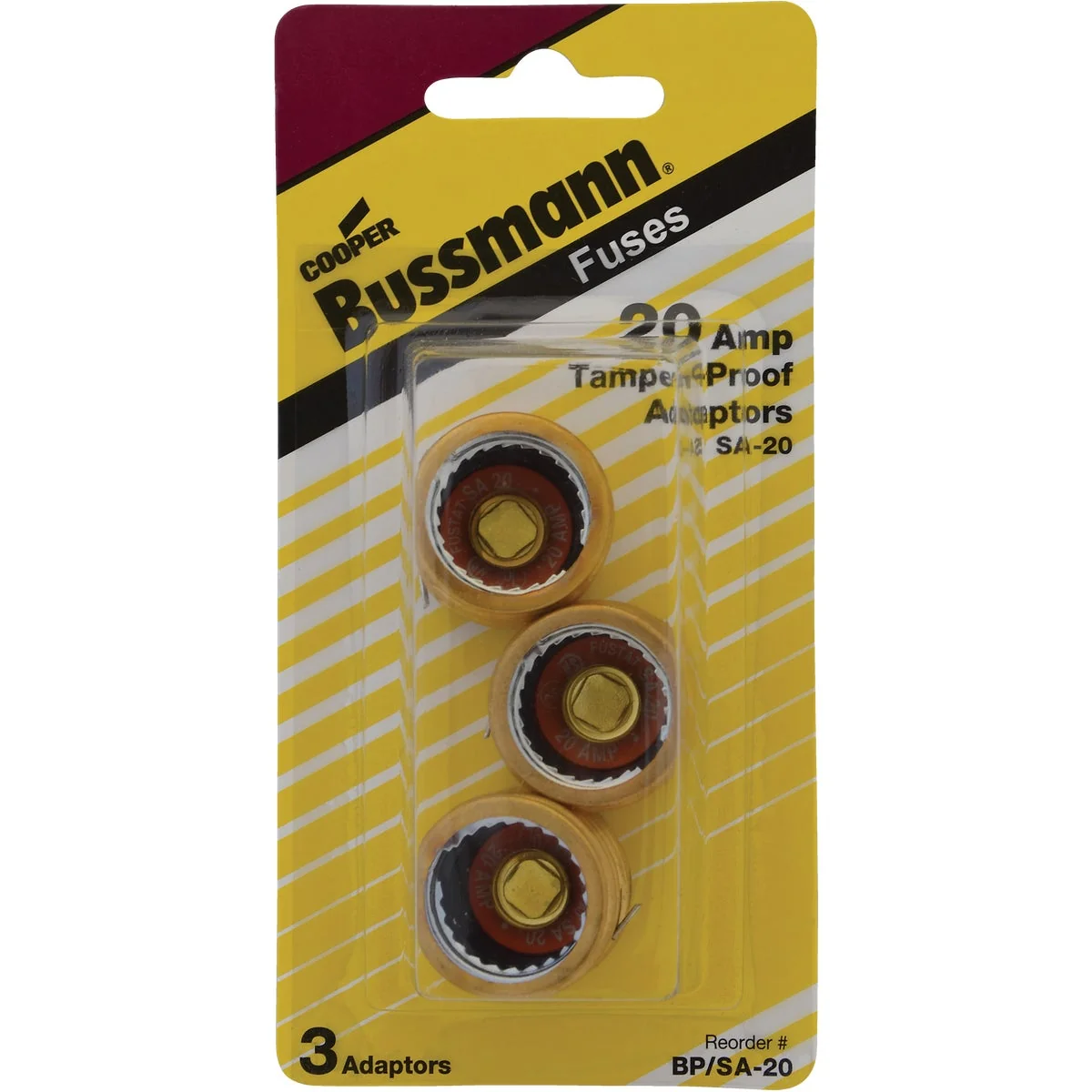 Proven Bussmann Plug Rejection S-20 Fuse Adapter 3-Pack First-Class