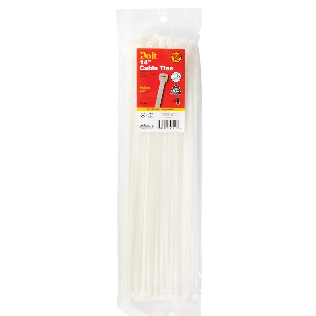 Official Do it 14 In. x 0.189 In. Natural Color Molded Nylon Cable Tie 100-Pack Fine Crafted