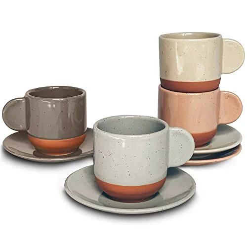 Elite Ceramic Mini Espresso Cups Set of 4 4 Count User-Friendly