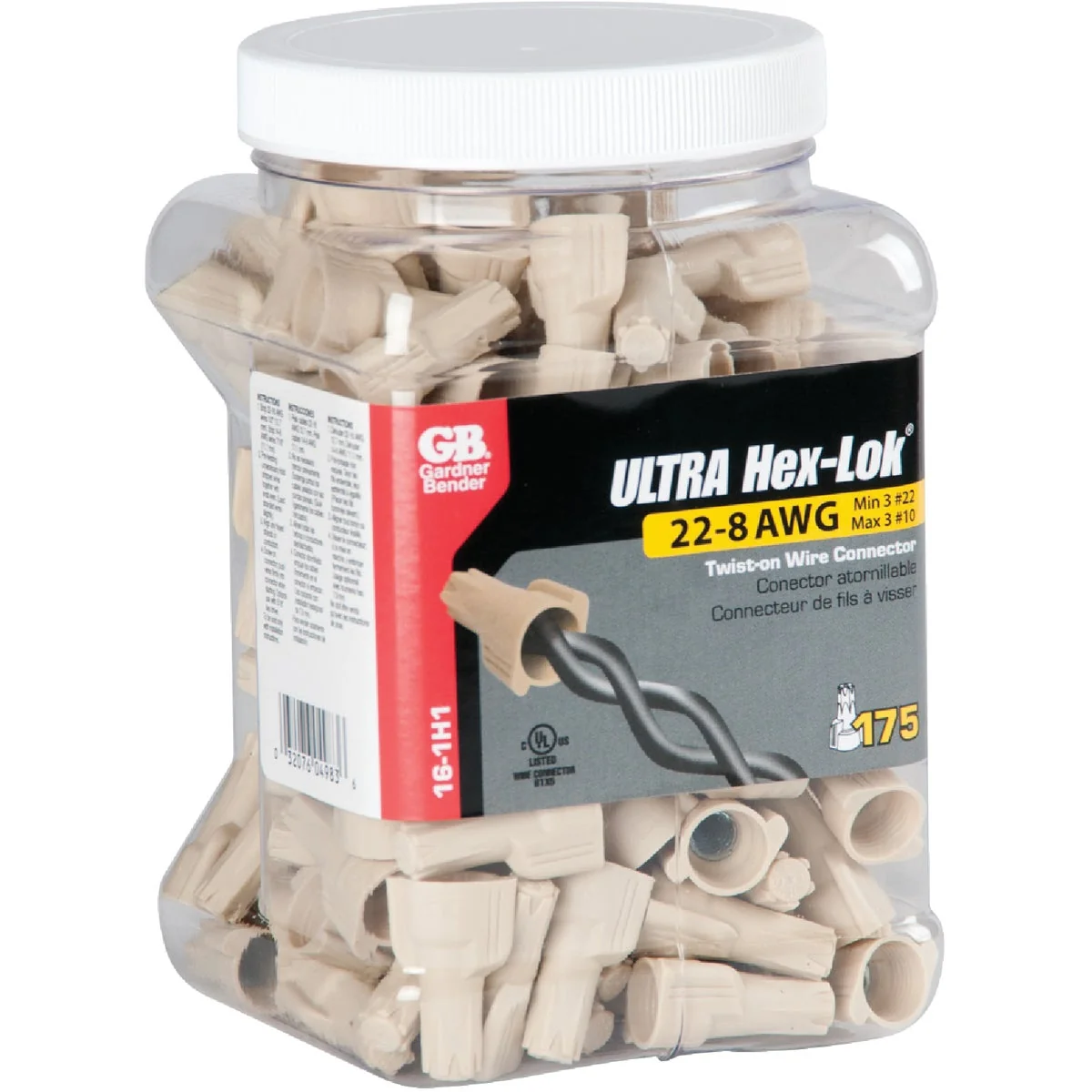 Artisan Gardner Bender Hex-Lok Ivory 22 AWG to 8 AWG Wire Connector 175-Pack Pure