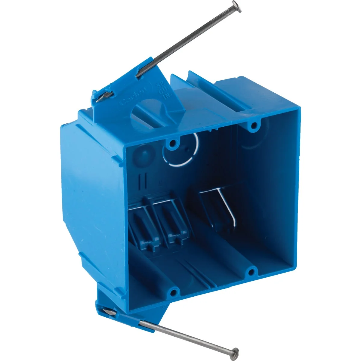 Secure Carlon 2-Gang PVC Molded Zip Box with Nails Green