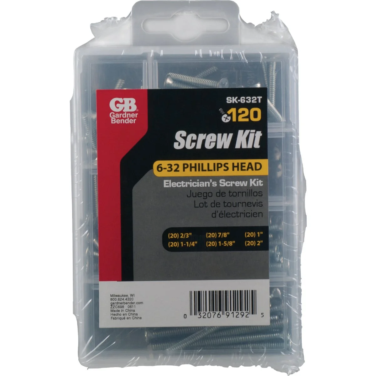 Enhanced Gardner Bender Flat Head Electrician Screw Repair Kit 120 Ct. Advanced