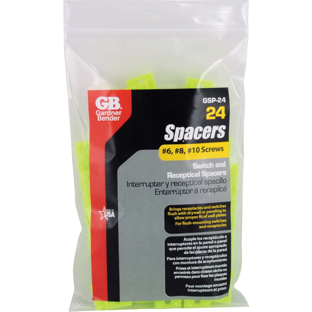 Advanced Gardner Bender 6 8 10 Screws Plastic Electrical Box Spacer 24-Pack Fashionable