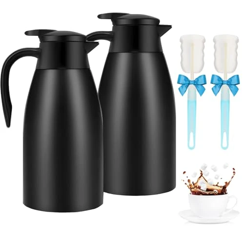 Outstanding 2pcs 70oz Coffee Carafe Airpot Insulated Coffee Urn Stainless Steel Vacuum Thermal Pot Dispenser for Coffee 2 Count Stylish