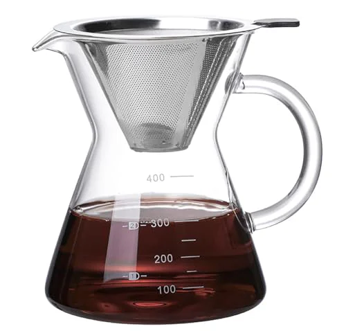 Quality Pour Over Coffee Maker with Reusable Stainless Steel Drip Filter Genuine
